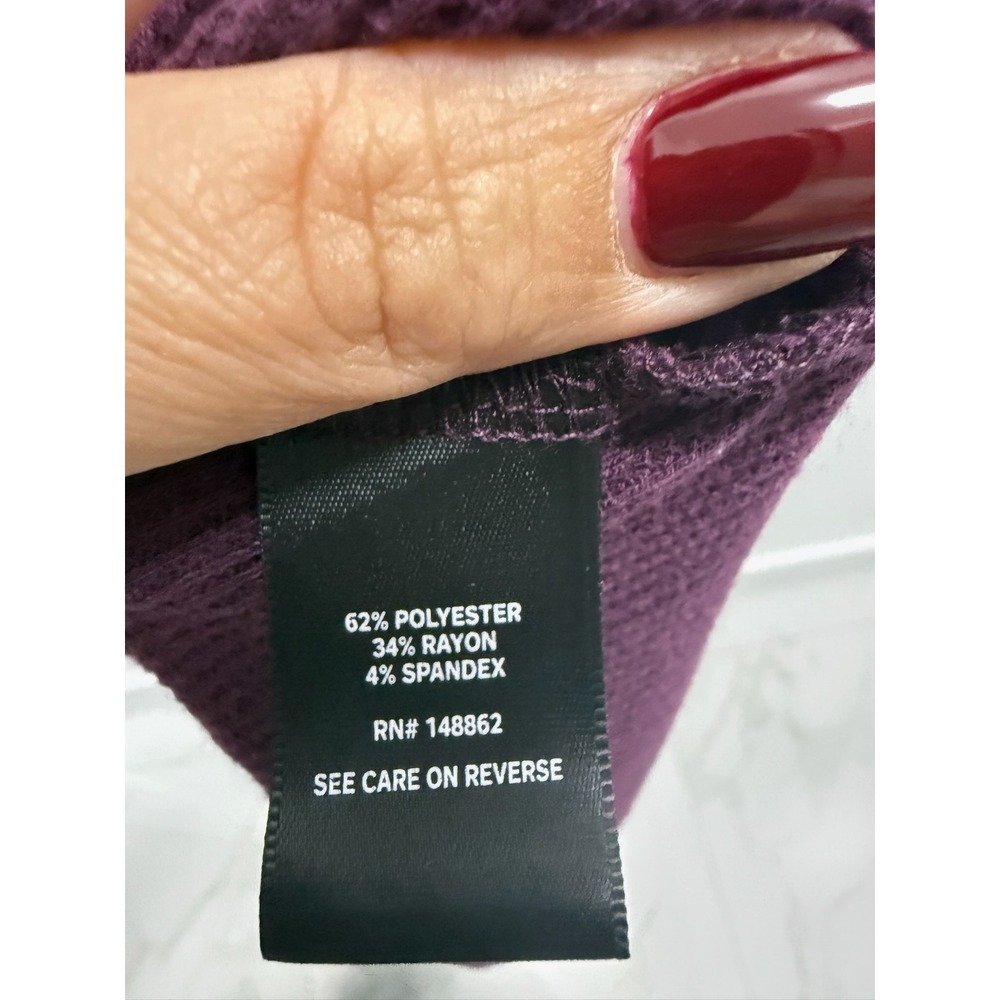 Torrid Purple Waffle Knit Tiered Mini Dress Long Sleeve V-Neck Pockets Size 3 - Picture 6 of 8